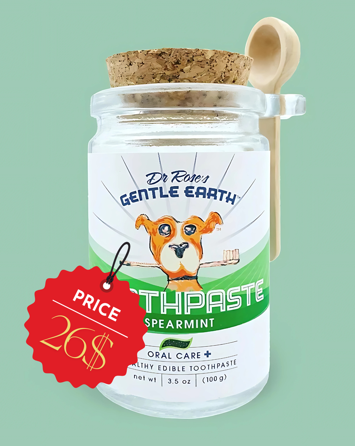 GENTLE EARTH PETS All Natural Vegan Dog Toothpaste – Spearmint